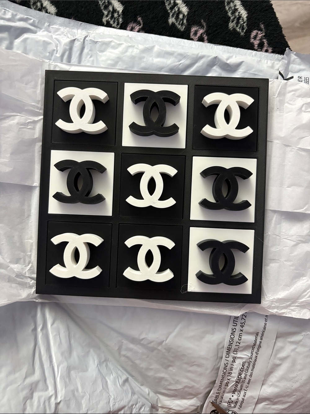 CC Black and White Logo TikTok Game Home Table Accessories